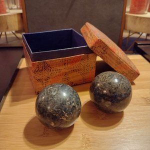 Sheepskin Leather Box with Marble Balls